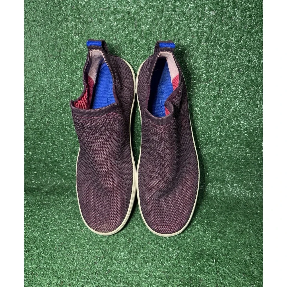 Rothy's The Chelsea Womens Size 10.5 Purple Knit High Top Sneakers Comfort Shoes
